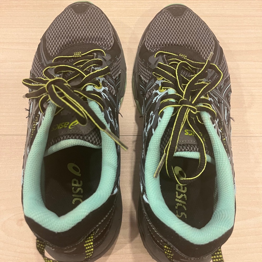 ASICS GEL-Venture 6 trail running shoes‎ in black/carbon/neon lime Size 8 T7G6N - Picture 5 of 7